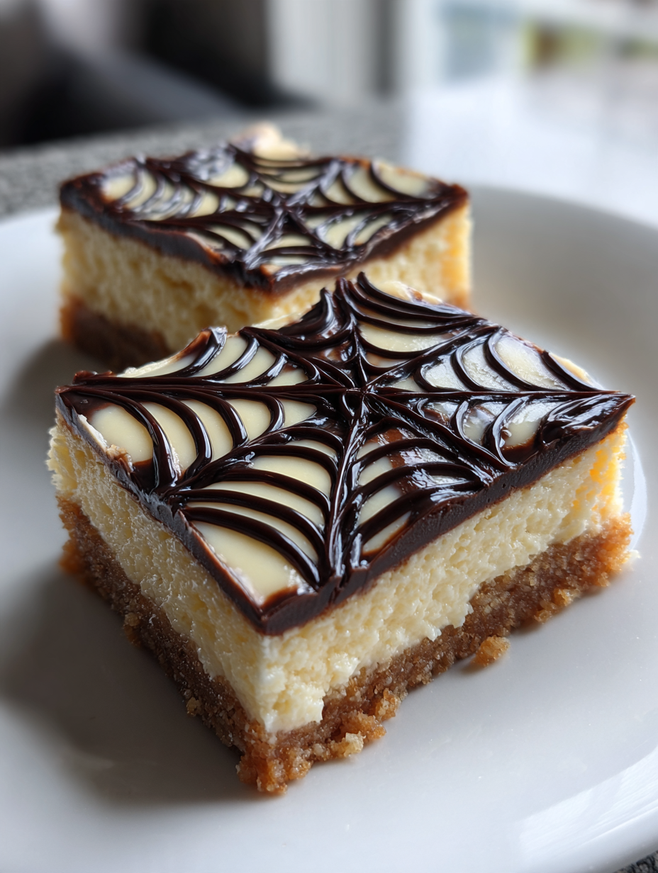 Spider Web Cheesecake Bars: Deliciously Creamy Halloween Treats